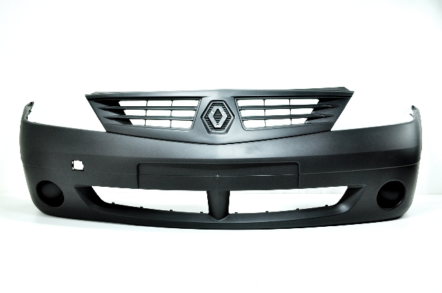 Бампер передний RENAULT Logan до 2010 г под окраску, под птф с верхней решеткой 6001551338 API