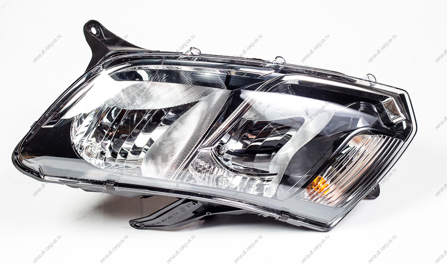 Фара левая 2 линзы RENAULT Logan/Рено Логан 2014- под корректор (внутри черная) 260609450R ALRU.676512.127 Automotive Lighting