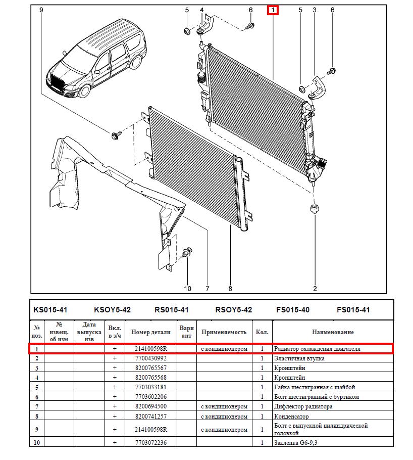 Радиатор охлаждения RENAULT Duster/LADA Largus M/АТ +/- АС BodyParts