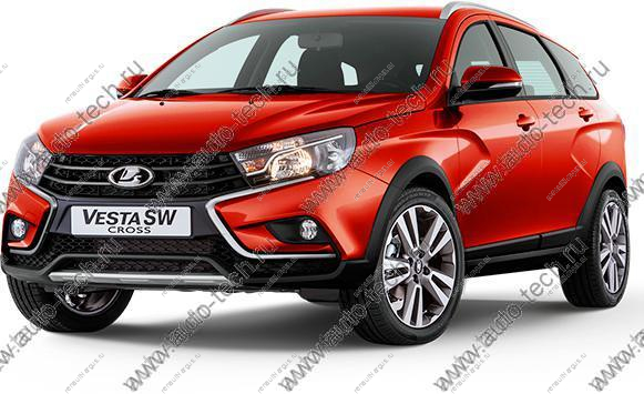 Накладка переднего бампера левая+правая Lada Vesta SW Cross крашенная 195 Сердолик (красный) к-т Lada