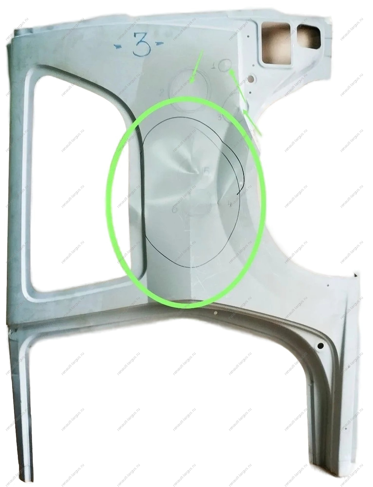 Боковина новая LADA Largus Cross задняя левая (заднее крыло + порог) (катафорезный грунт) Lada