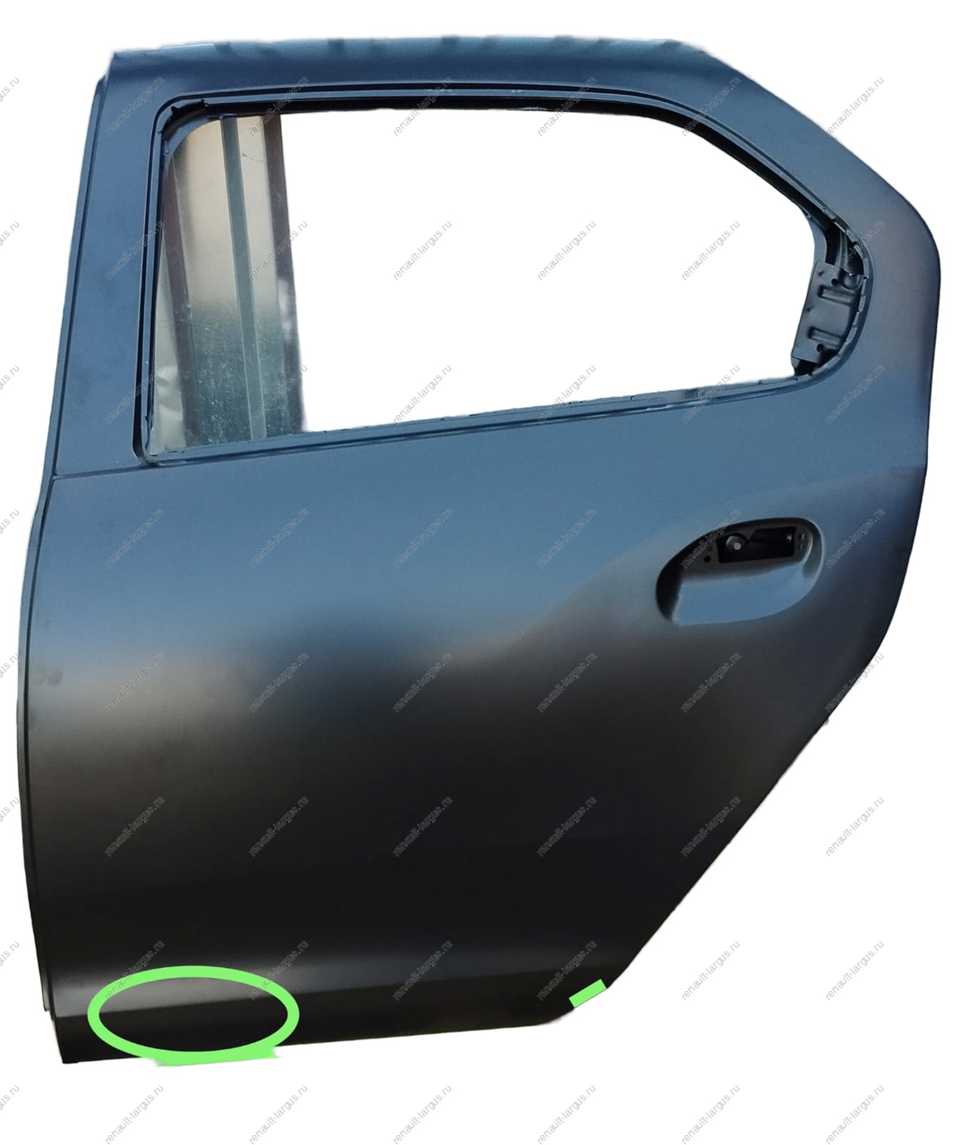 РОЗНИЦА Дверь новая RENAULT Logan/Sandero задн. лев. 2014- без отверст под молд. ( Один тычок, не ровная нижняя кромка ) 12 SEHUN