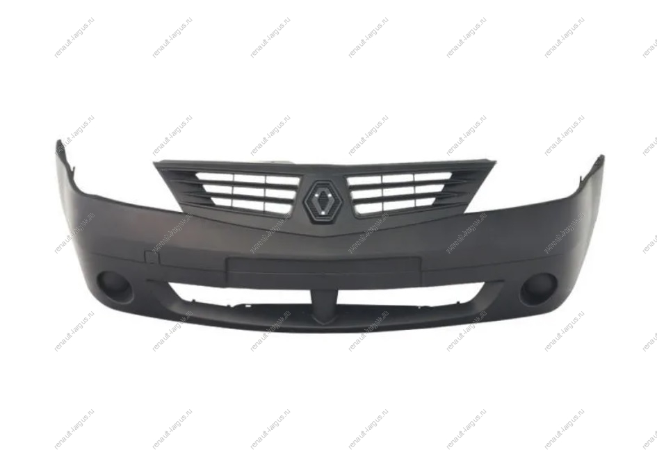 Бампер передний RENAULT Logan до 2010 г шагрень без птф с верхней решеткой 6001551338 Gamma