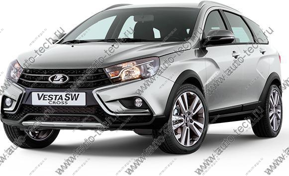 Накладка переднего бампера левая+правая Lada Vesta SW Cross крашенная 691 Платина (серебристый) к-т Lada