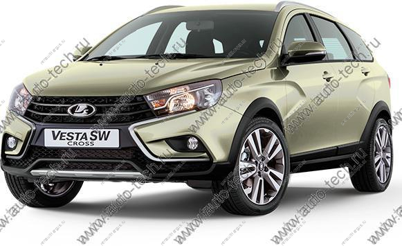 Накладка переднего бампера левая+правая Lada Vesta SW Cross крашенная 247 Карфаген (Бежевый металлик) к-т Lada