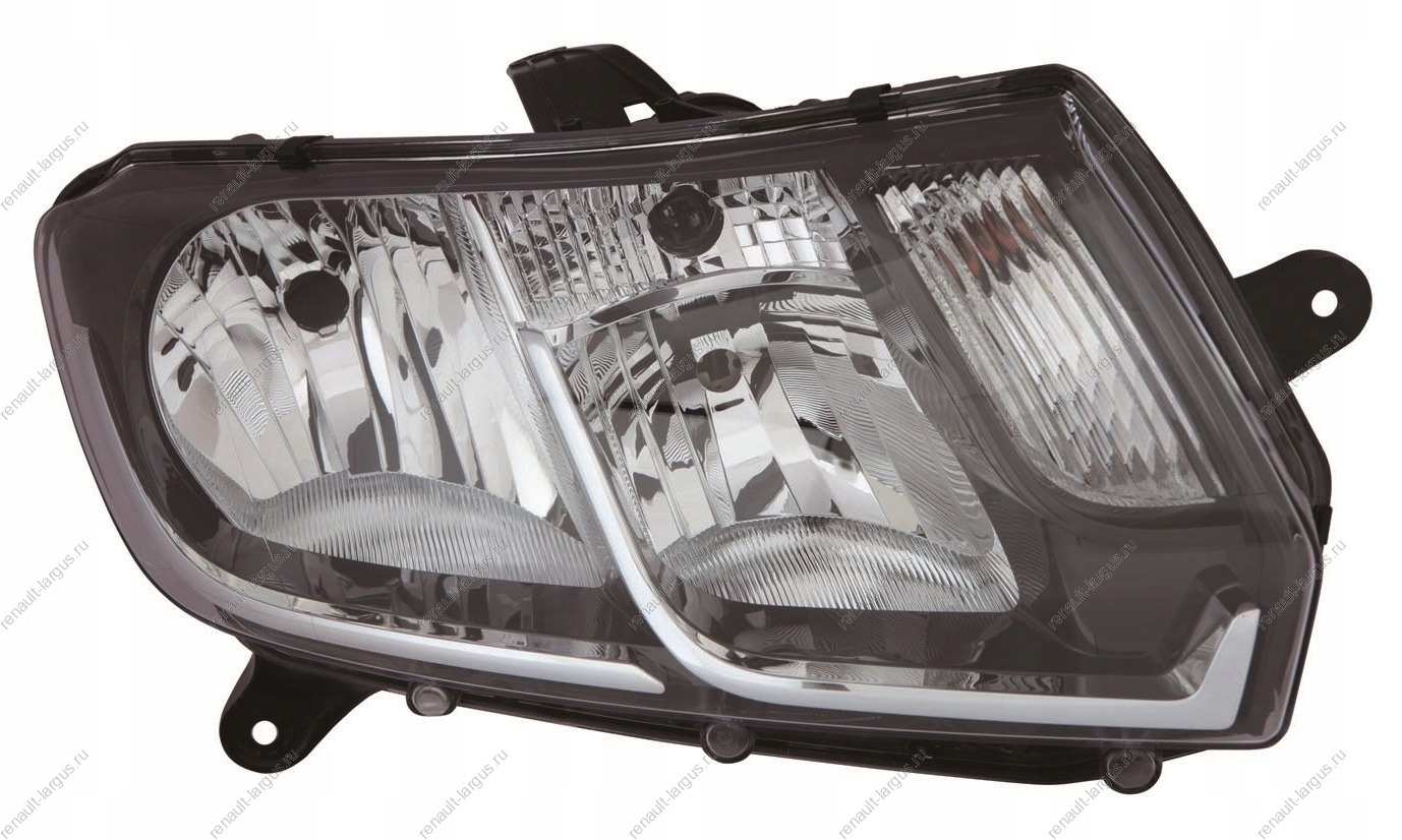 Фара левая 2 линзы RENAULT Logan 2014- лампа H7 ALRU 676512.127/260609450R Renault