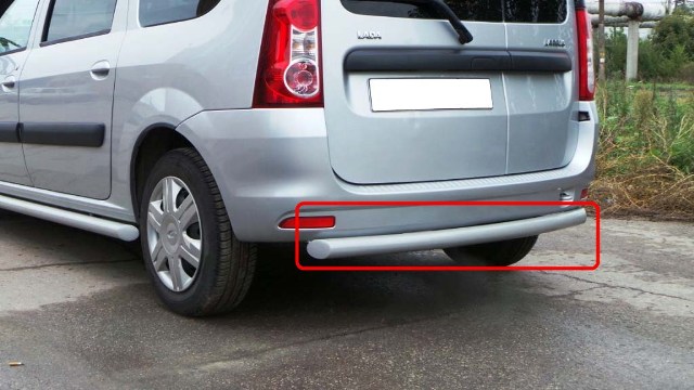 Защита LADA Largus/Лада Ларгус заднего бампера дуга 63,5 мм (нержавеющая сталь) Тольятти