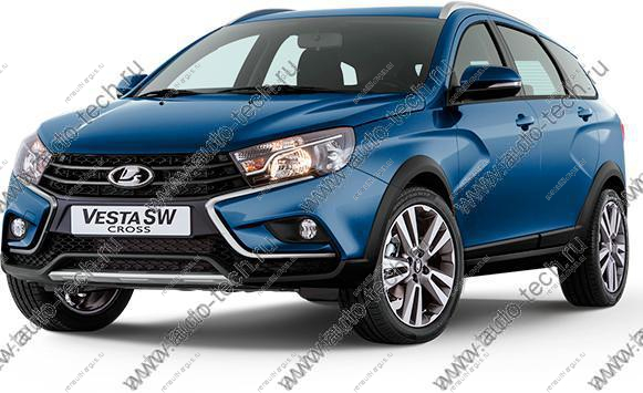 Накладка переднего бампера левая+правая Lada Vesta SW Cross крашенная 492 Блюз (Темно-синий)к-т Lada