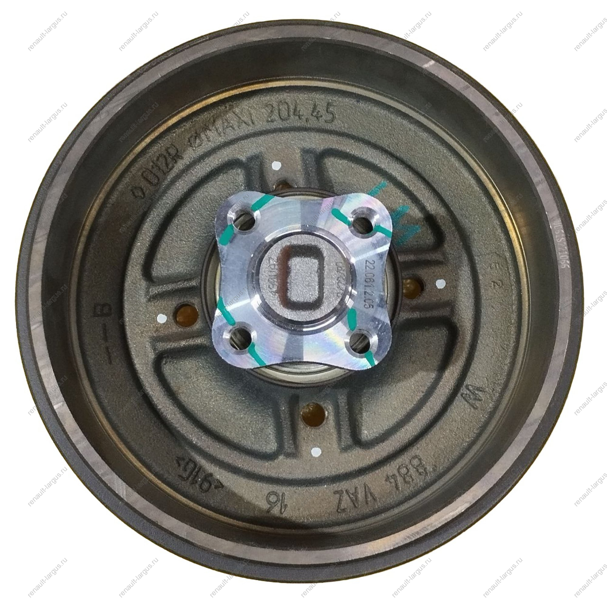 Барабан тормозной с подшипником в сборе с АБС+ ось ступицы (430423019R)+колпак ступицы (8450008616) +гайка М20х150 (7703034250) LADA Vesta Lada