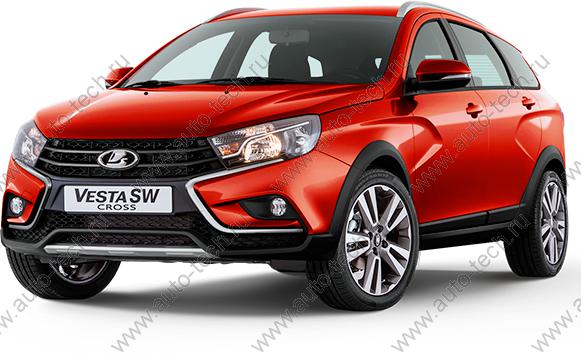 Дверь LADA Vesta SW Cross передняя левая крашеная 195 Сердолик (красный) АвтоВАЗ