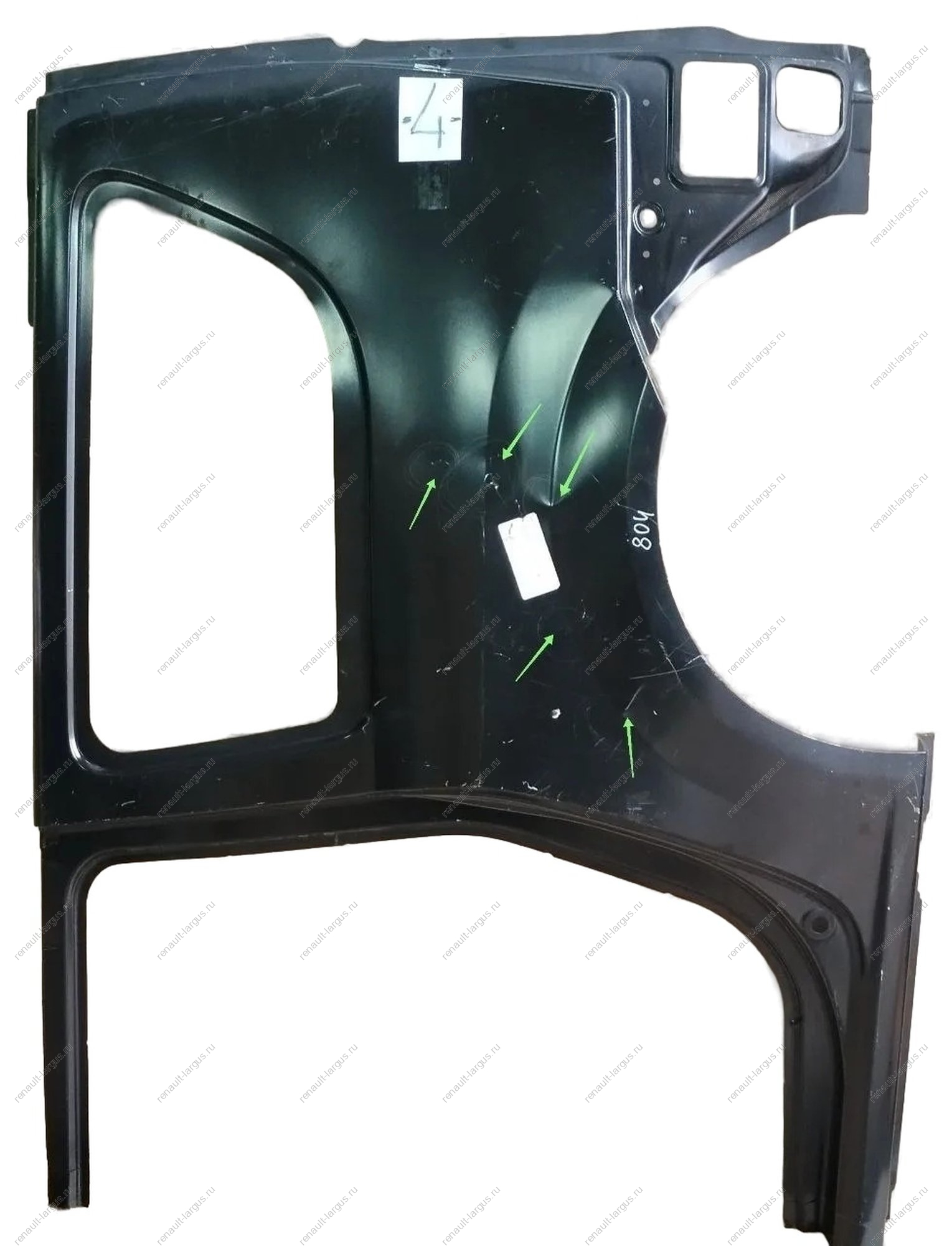 Боковина задняя левая (крыло) (с окном) (черный грунт) LADA Largus/Лада Ларгус (универсал) RENAULT