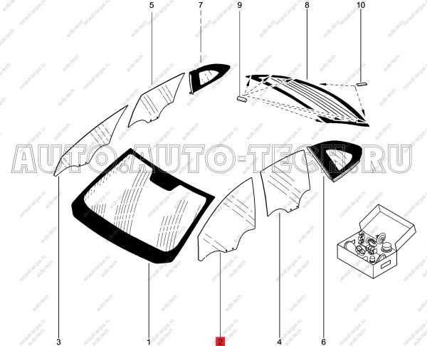 Стекло опускное передней двери левое тонирован. LADA XRAY Lada