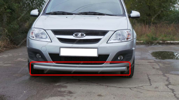 Защита LADA Largus/Лада Ларгус переднего бампера труба 63,5 мм (нержавеющая сталь) Lada