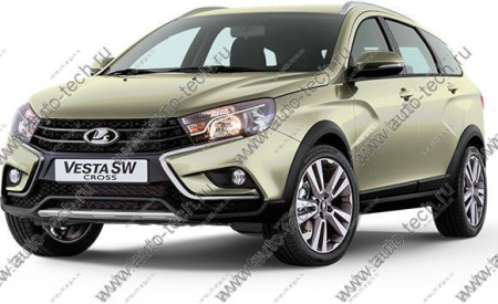 Накладка переднего бампера левая+правая Lada Vesta SW Cross крашенная 247 Карфаген (Бежевый металлик) к-т Lada