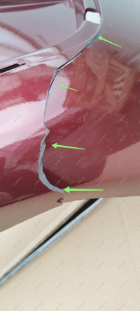 УЦЕНКА Бампер передний новый LADA Largus крашеный 191 Венера (Красный) без заглушки ( Трещина в нижнем левом углу ) Lada