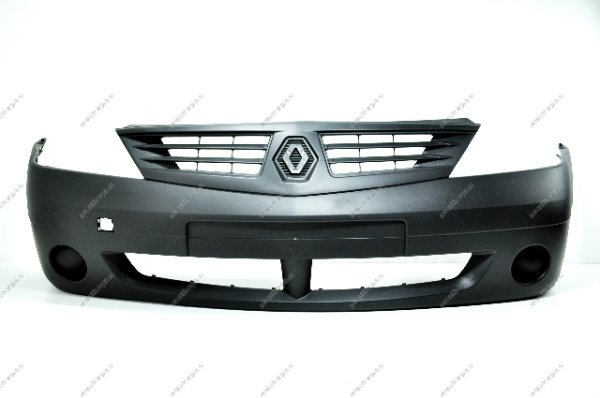 Бампер передний RENAULT Logan до 2010 г под окраску, под птф с верхней решеткой 6001551338 API