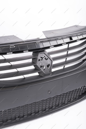 Бампер передний RENAULT Logan/Рено Логан без птф после (шершавый) 2010 (+решетка нижняя +верхняя) Gamma