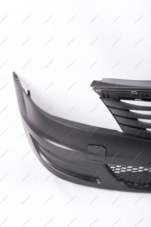 Бампер передний RENAULT Logan/Рено Логан без птф после (шершавый) 2010 (+решетка нижняя +верхняя) Gamma