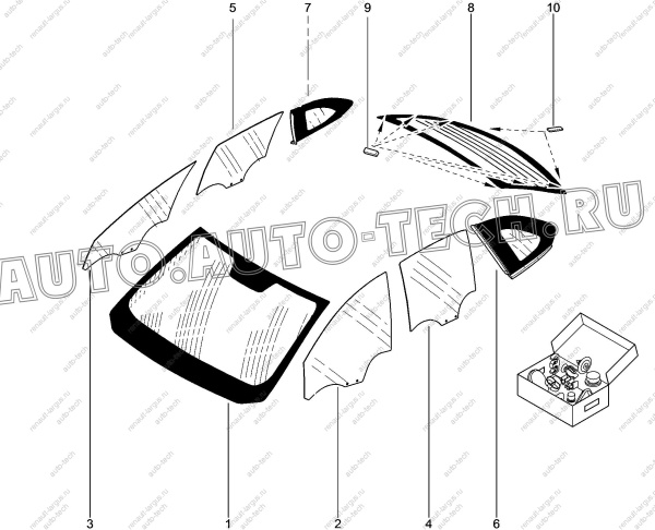 Стекло ветровое (без обогрева и датчика) с ЗП LADA XRAY КМК