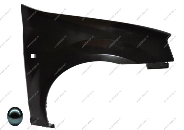 Крыло переднее правое RENAULT Logan/Рено Логан крашеное 676 Noir nachre 6001549973 Черная жемчужина Начало