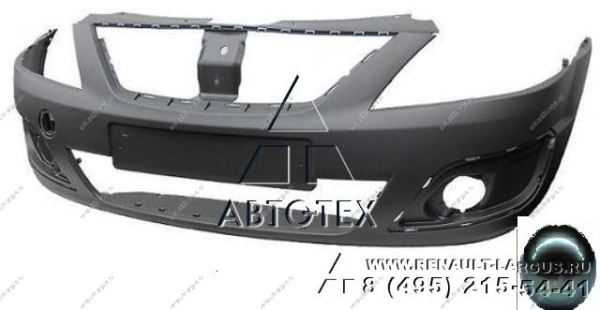 Бампер передний LADA Largus/Лада Ларгус крашеный 676 Черная жемчужина (Черный) без заглушки под букс. крюк Lada