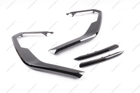 Молдинг переднего бампера к-т 4шт (черный глянец) LADA Vesta FL Россия