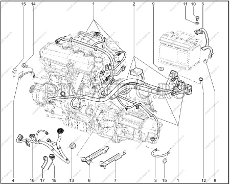 Жгут проводов LADA Largus двигателя Lada