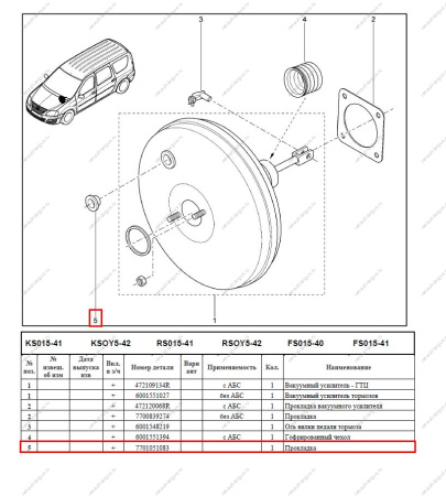 Прокладка клапана LADA Largus/Лада Ларгус АвтоВАЗ Оригинал