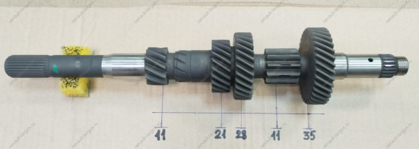 Вал первичный 35*11 зуб LADA XRAY КПП (BVM5-P4M,P4P) JR5-518/523 Renault