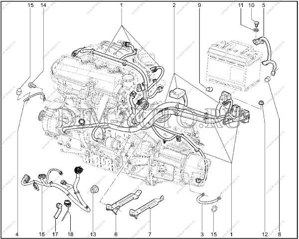 Жгут проводов LADA Largus двигателя Lada