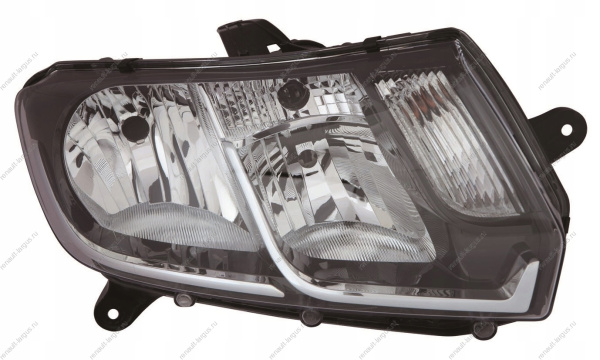 Фара левая 2 линзы RENAULT Logan 2014- лампа H7 ALRU 676512.127/260609450R Renault
