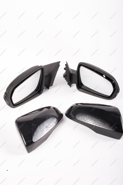 Зеркало LADA Vesta левое+ правое в сборе с накладкой под покраску электропривод , обогрев с повторит поворота в стиле Лексус (тонирован) к-т MIRR