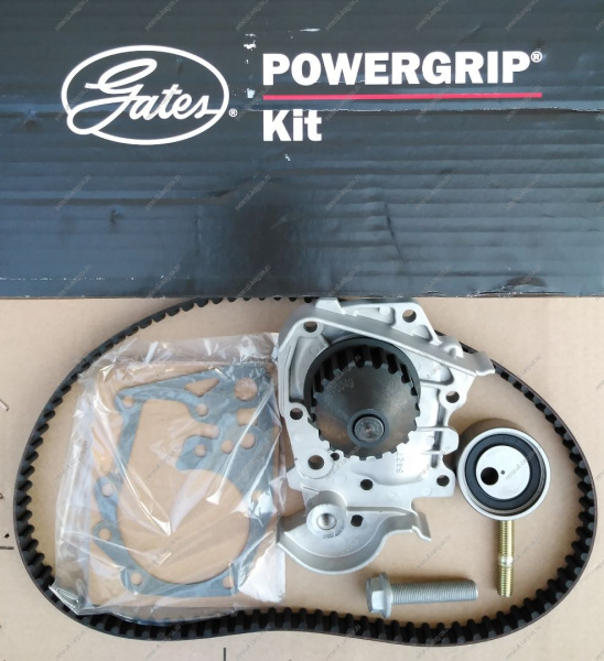 Ремень ГРМ + ролик(22*D55) с водяным насосом PowerGrip® Kit для двигателя K7M 8кл 84л/с RENAULT Logan до 2010г. Gates