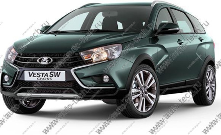 Накладка переднего бампера левая+правая Lada Vesta SW Cross крашенная 608 Плутон ( серый) к-т Lada