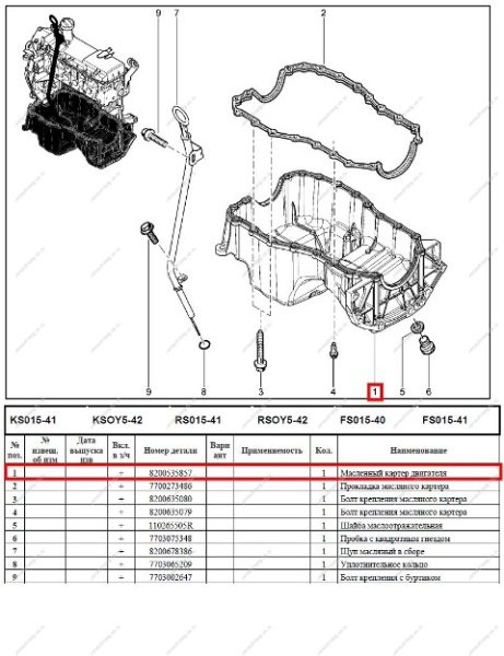 Масляный картер LADA Largus/Лада Ларгус двигателя 8 кл. Renault