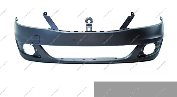 Бампер передний под птф с решетками крашеный D69 Gris platine Серая платина RENAULT Logan/Рено Логан фаза 2 Api