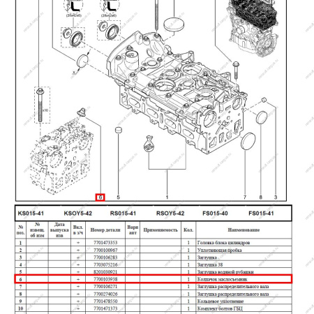 Колпачок LADA Largus маслосъемный двигат 16V D = 5.5 mm Renault